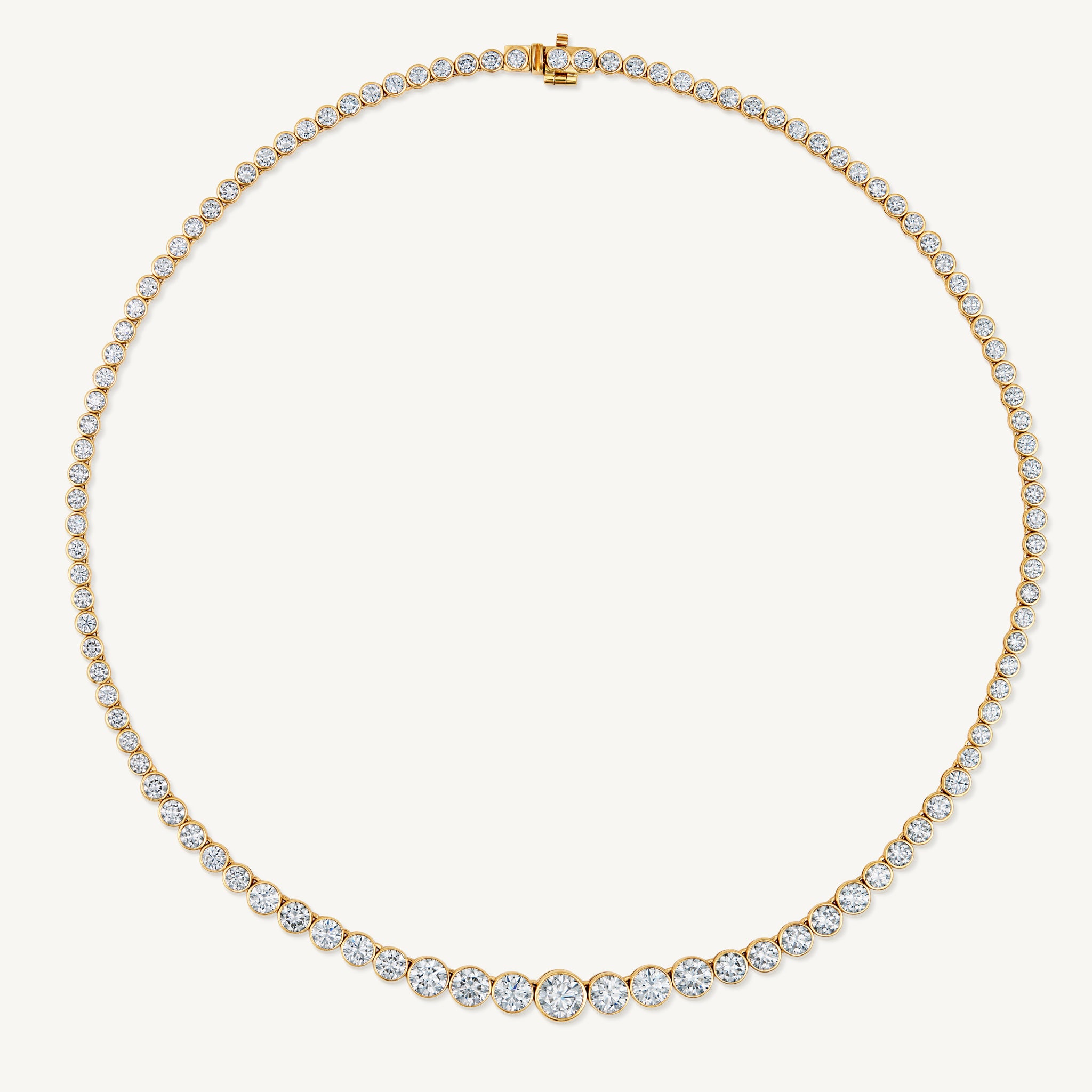Harlow George Bezel Set Round Diamond Necklace in 14K Yellow Gold