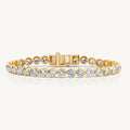 Harlow George Bezel Set Round Diamond Tennis Bracelet in 14K Yellow Gold