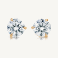 Harlow George Round Diamond Stud Earrings in 14K Yellow Gold - Front View