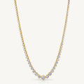 Harlow George Bezel Set Round Diamond Necklace in 14K Yellow Gold