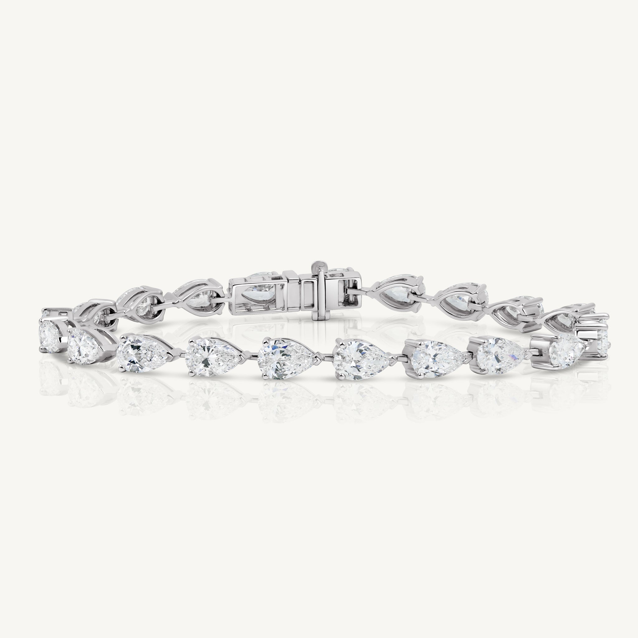 Harlow George East-West Pear Diamond Tennis Bracelet in 14K White Gold