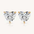 Harlow George Heart Diamond Stud Earrings in 14K Yellow Gold - Front View