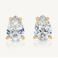 Harlow George Pear Diamond Stud Earrings in 14K Yellow Gold - Front View