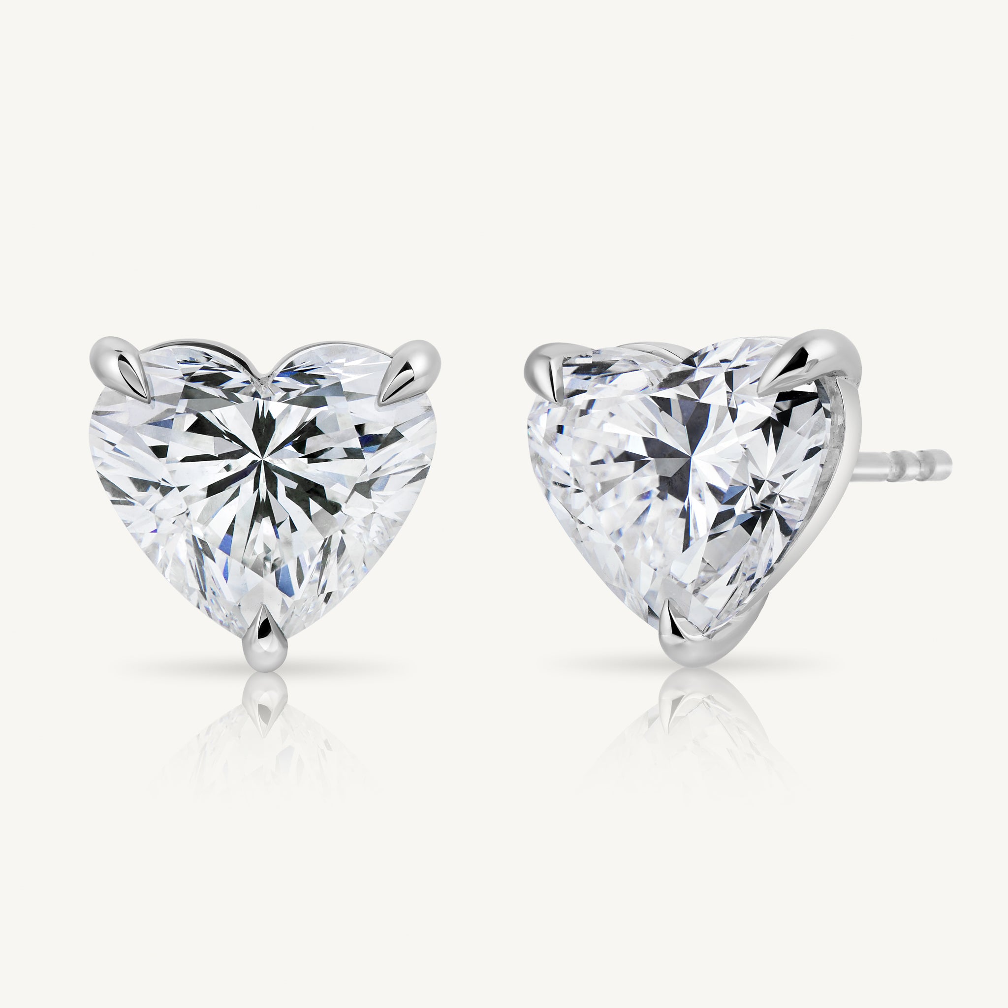 Harlow George Heart Diamond Stud Earrings in 14K White Gold