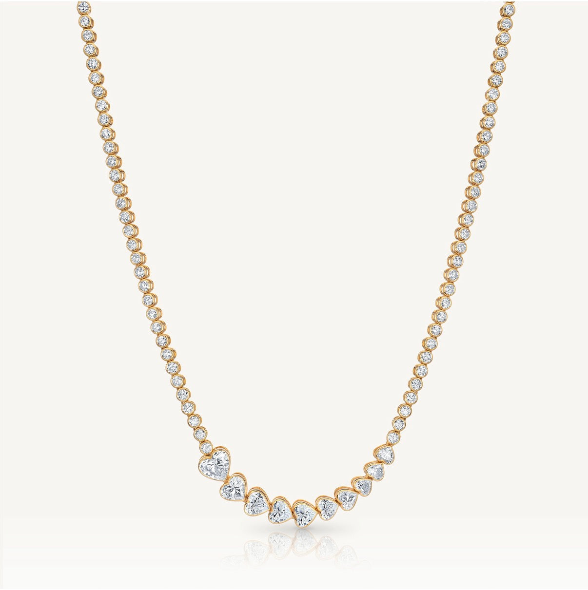 Harlow George Touch of Hearts Diamond Tennis Necklace