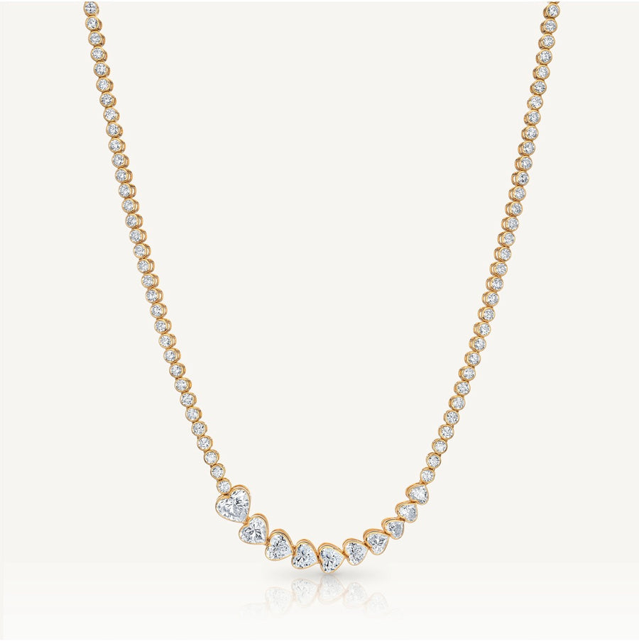 Harlow George Touch of Hearts Diamond Tennis Necklace