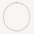 Harlow George Mixed Shape Diamond Necklace in 14K White Gold - flat lay
